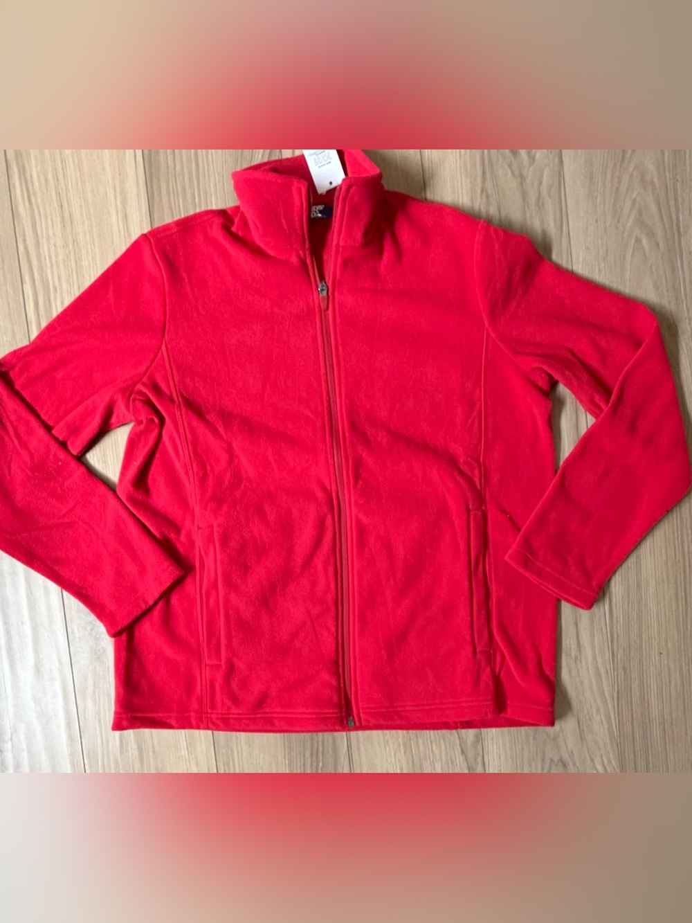 NWT Lands' End Women's Fleece Full Zip Jacket Oekotex 100 Red Size M/P